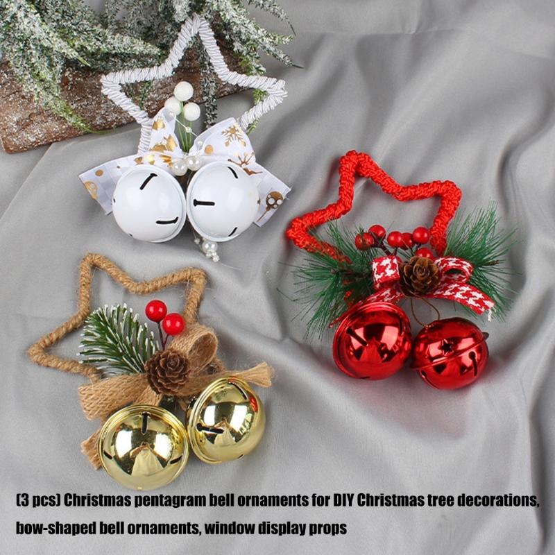 DIY Christmas Star Bells User friendly Plastic Metal Hanging Decors For Festival Parties Window Displays
