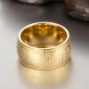 Vintage Titanium Steel Buddhist Sutra Titanium Steel Ring Niche Personality Trendy Men's Rings Hand Jewelry