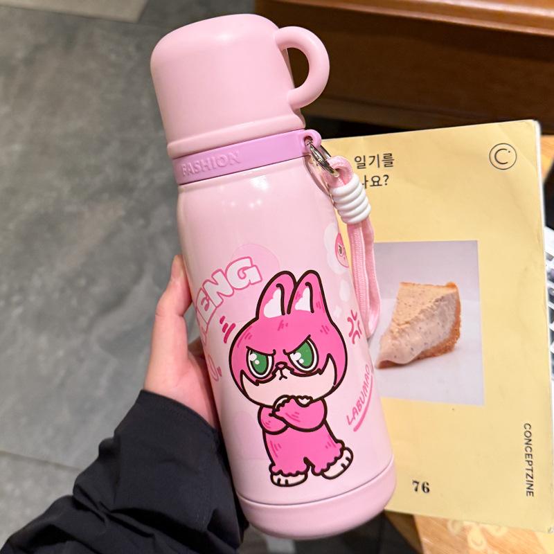 316 Stainless Steel Thermos Cup Cartoon Bouncing Cup Student Portable Cute Rope Water Cup