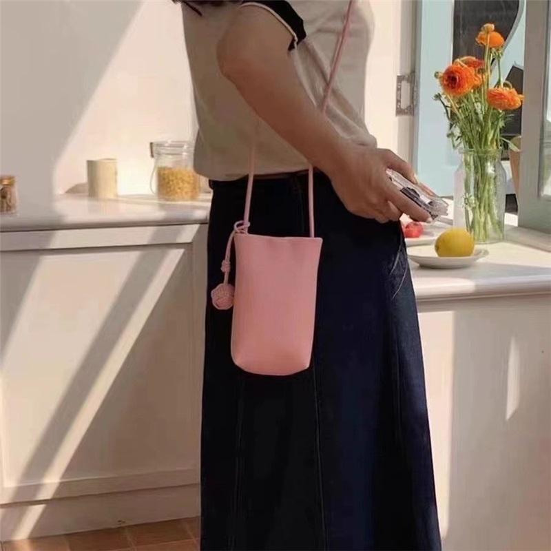 Sweet Fresh Macaron Vertical Mini Ladies Pouch, Portable Small Crossbody Bag For Storing Phone Keys Change Daily Use