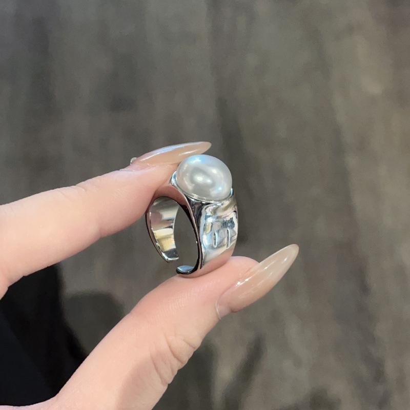 Perlenring Breiter offener Ring Ring Französischer Ring Damenring Accessoires