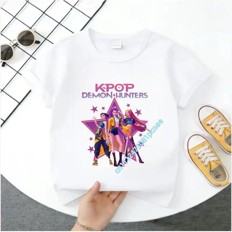 2026 Popular Movie Girl T-Shirt Children's Clothing KPop Demon Slayer Fan Gift