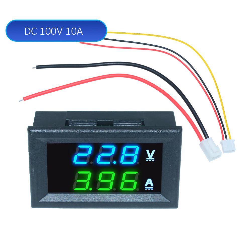 0.28" Mini Digital Voltmeter Ammeter DC 100V 10A 50A 100A Panel Amp Volt Voltage Current Meter Tester Dual LED Display 3 Bit