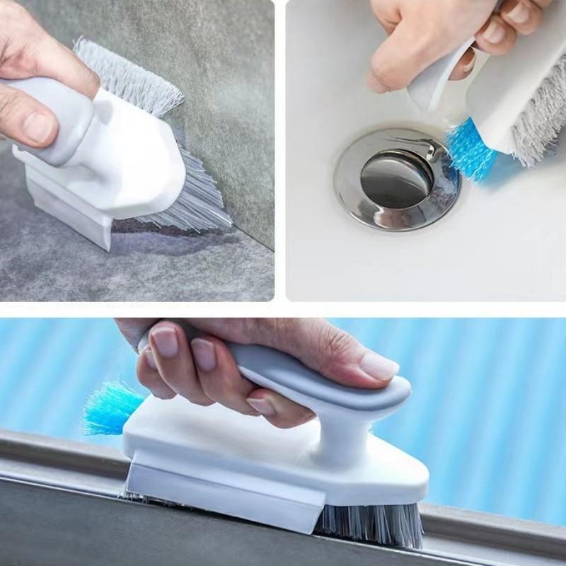 Multi-Surface Gap Cleaning Brush - Flexible Angled Head for Tiles, Grout, Bathroom Corners, Toilets, Non-Scratch Bristles