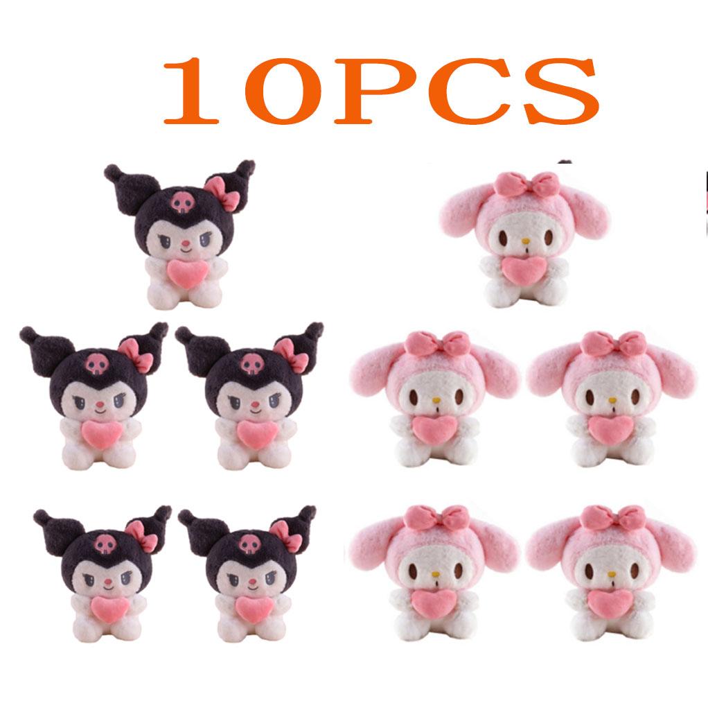 *22Cm Sanrio  Kuromi Pillow Kt Plush Toy Girls Soft Stuffed Animal Toys Heart My Melody Cinnamoroll Stuff Doll Gifts.