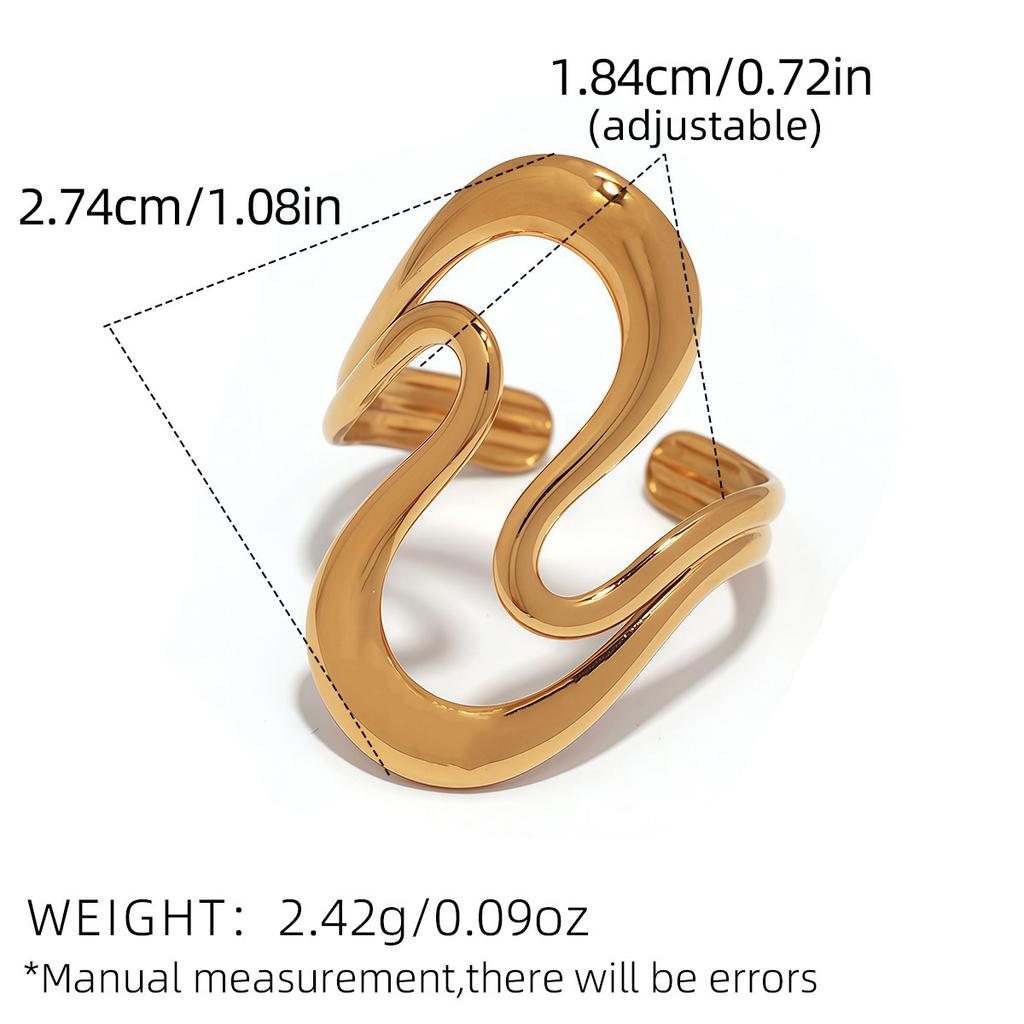 Stainless Steel Gold Color Rings for Women Men 2025 Colorfast Popular Party Personalized Exaggerated Charms Jewelry Gifts