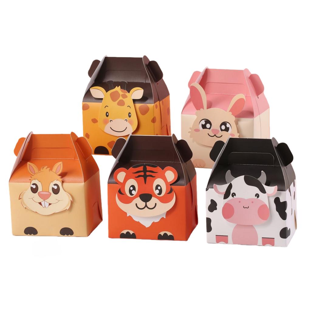10 Pack Animal Shaped Gift Boxes, Multicolor, 11.5x8.5x15cm, Party Favor Gift Bags