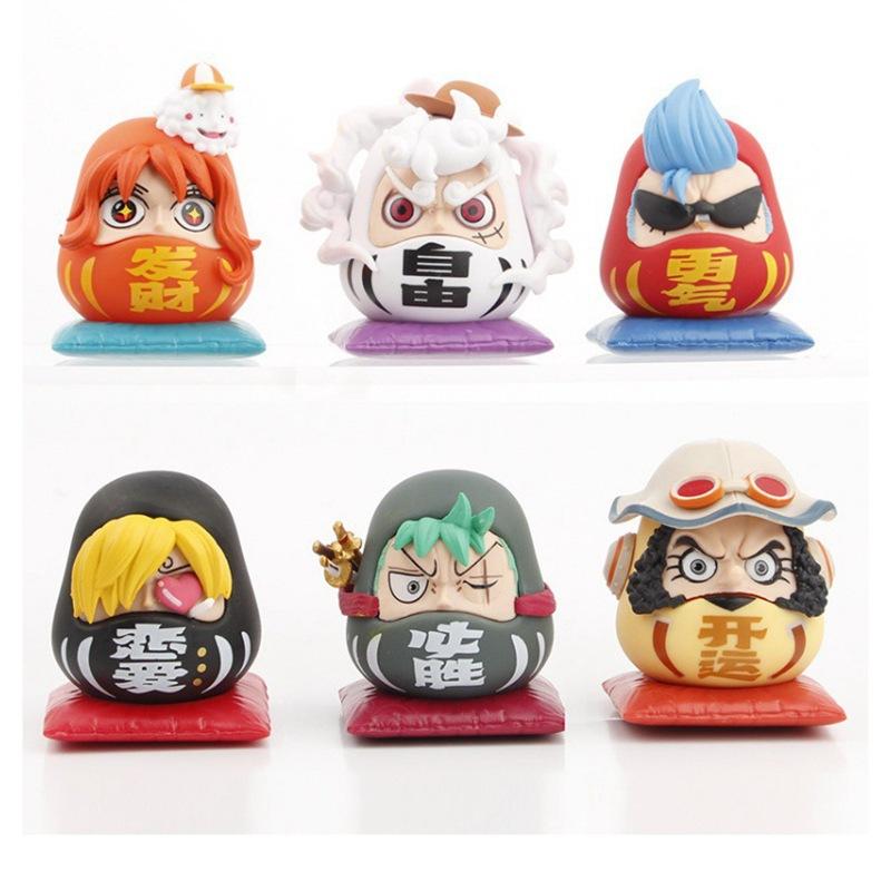 Q-Version One Piece Anime Figure Luffy Zoro Sanji Nami Cos Super Dharma Figurine Pvc Statue Model Toys Car Ornaments
