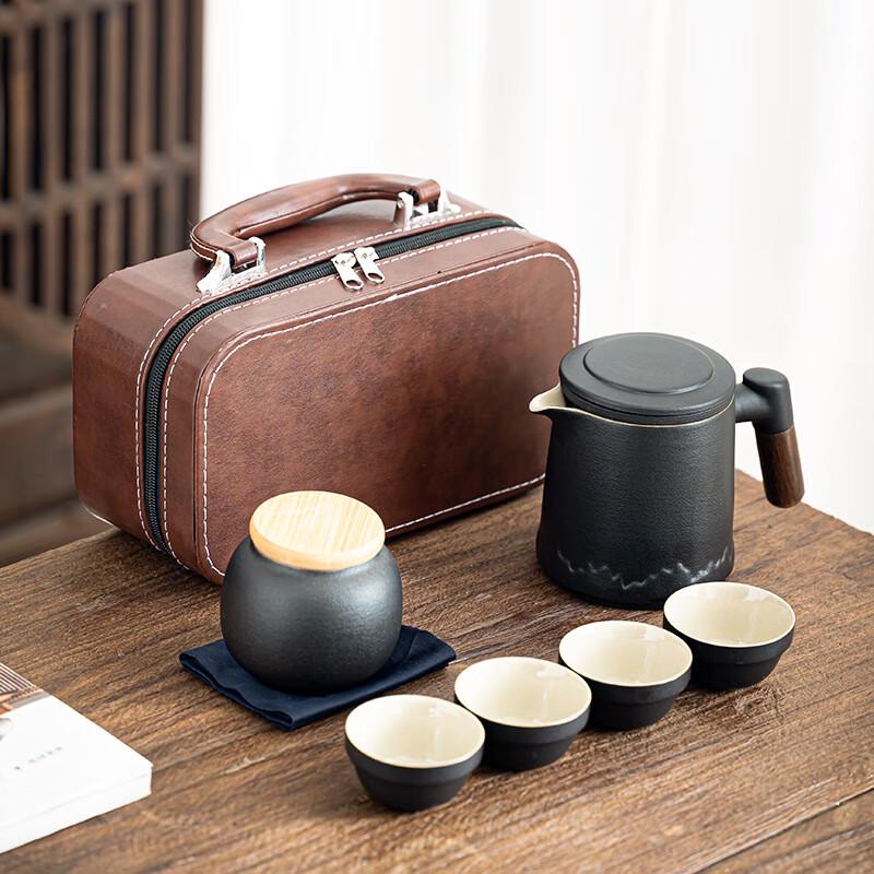 OIMG Portable Ceramic Travel Tea Set