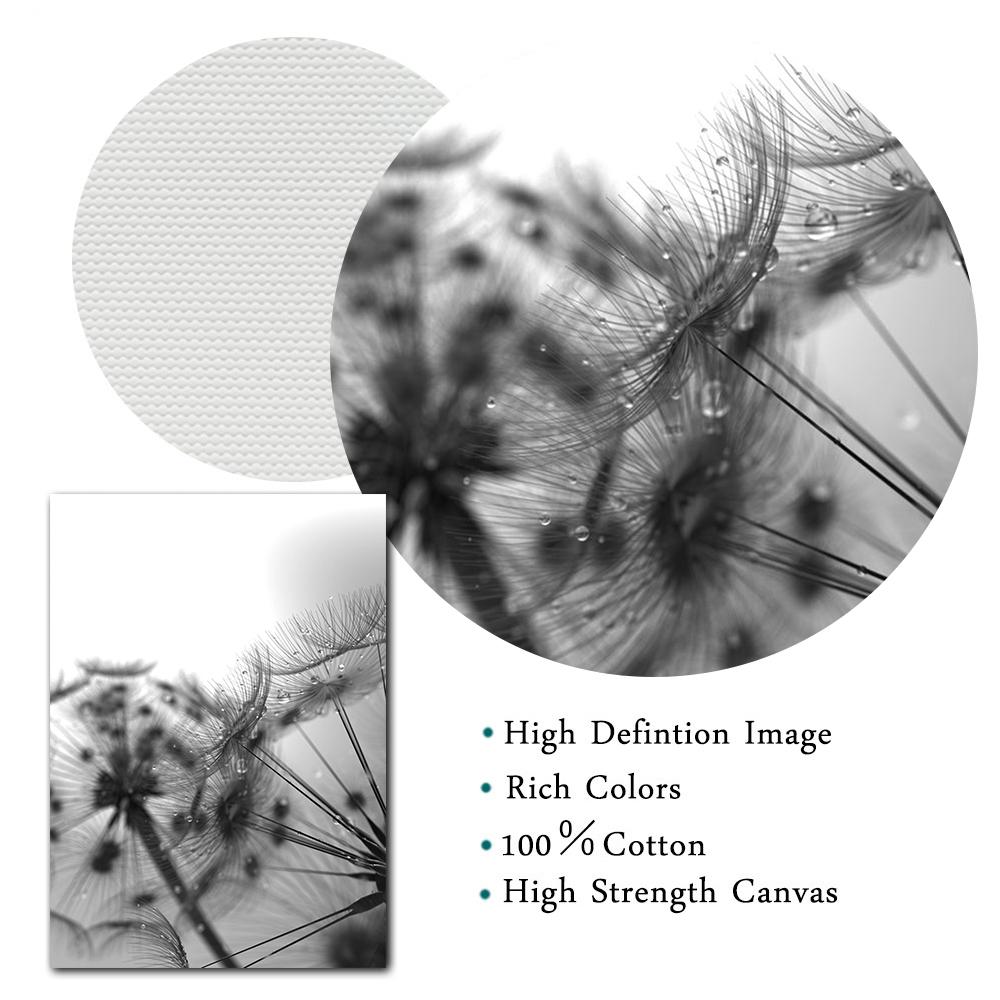 Gråblå Växt Maskros Suckulent Canvas Målning Nordiskt Landskap Fotografi Poster Modern Heminredning Vardagsrum Sovrum