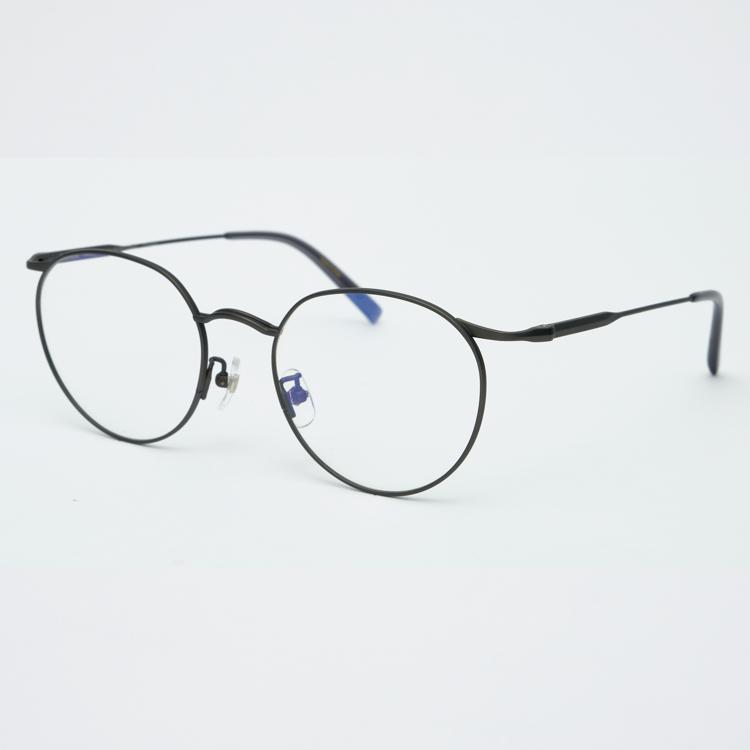 Alloaiweeo [Illusionist] Oversized Round Titanium Gray Eyeglass Frames Il8404 1010M