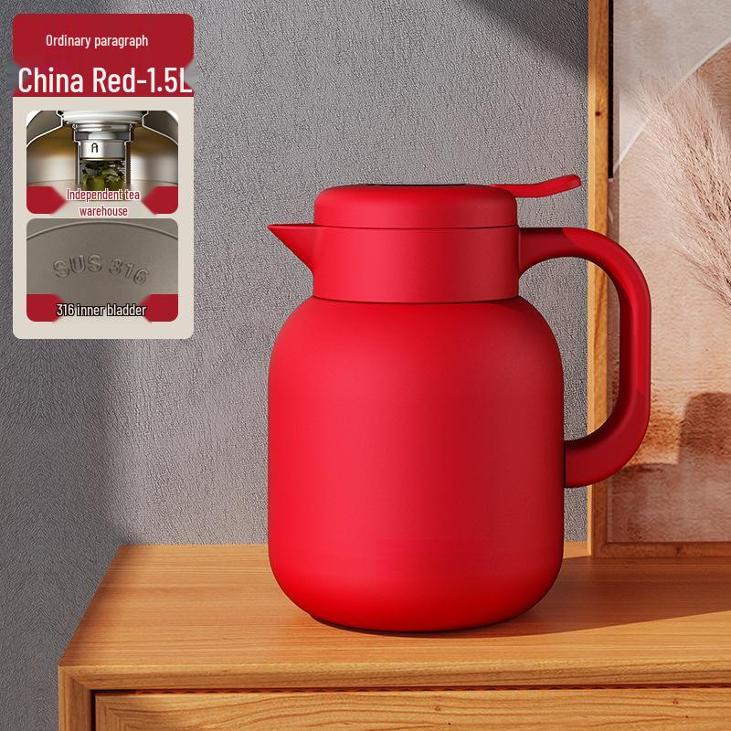 Large Capacity Insulated Stainless Steel Teapot with 316 Inner Liner - High Temperature Resistant for Home Use