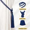 Uxcell Curtain Tiebacks, Set of 2, Handmade Elegant Curtain Tie Holders with Tassels, Window Tieback Clips for Home, Office, or Hotel Decor, Dark Blue