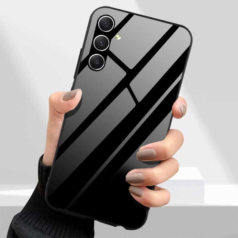 Tempered Glass Phone Cases for Samsung Galaxy A54 A14 A24 A34 Cover Hard PC Back Shell For M54 A15 A25 A55 5G A04s M23 M52 A 54