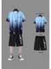 Men's Trendy Summer Casual Two-Piece Set: Printed T-shirt & Plus Size Shorts for Outdoor Sports