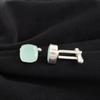 Aqua Chalcedony Gemstone 925 Sterling Silver Cushion Cut Cufflink 1" Men's Jewelry For Gift CL-9-15