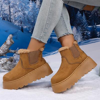 Übergröße Damen Schneestiefel 2025 Bequeme Baumwollschuhe Damen Verdicktes Plüsch Warm Outdoor High-Top Stiefel Zapatos De Mujer