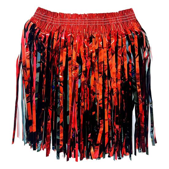 Adult Skirt Rain Fringe Tassel Party Skirt Bright Color Adjustable Curtain Mini Skirt Festival-ready Performance Skirt