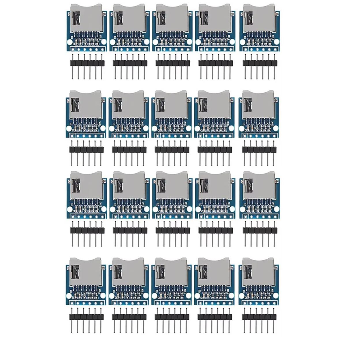 

2025+20pcs Micro-SD Mini Storage Expansion Board Mini Micro-SD TF Card Memory Shield Module with Pins for China Mainland