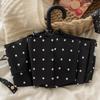 Portable U-Shaped Handle Polka Dot Umbrella 8-Rib Manual Dual-Use Sun Umbrella Lightweight UV Protection Umbrella Summer