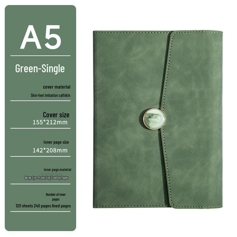 In-Stock A5 Notebook: Business Gift with Thickened Soft Leather, High-Appearance Design, Buckle Closure, and Gift Box