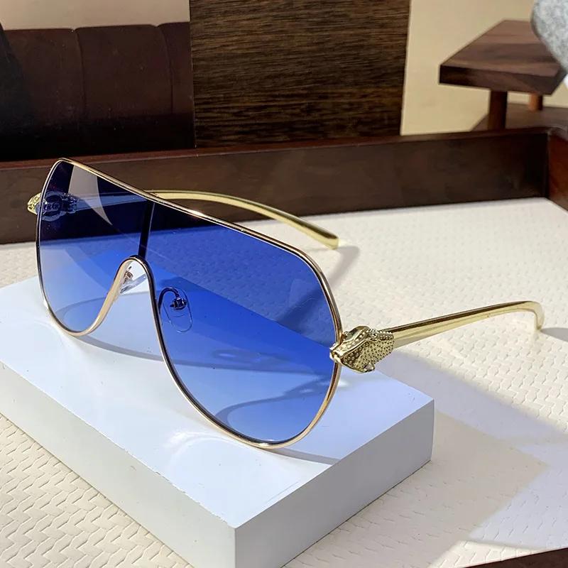 

Vintage Luxury Brand Designer One Piece Sunglasses Women For Men Popular Luxury Sun Glasses Metal Oversized Punk Eyeglasses As The Picture