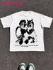 T Shirt Print ,Graphic-Cotton Tees Size Plus, Cartoon Round Neck Short Sleeve, Printed T-Shirt Cotton