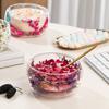 Bol de Sticlă 300ml cu Perete Dublu din Sticlă Borosilicată cu Flori Uscate Bol Decorativ Artistic pentru Supă Desert