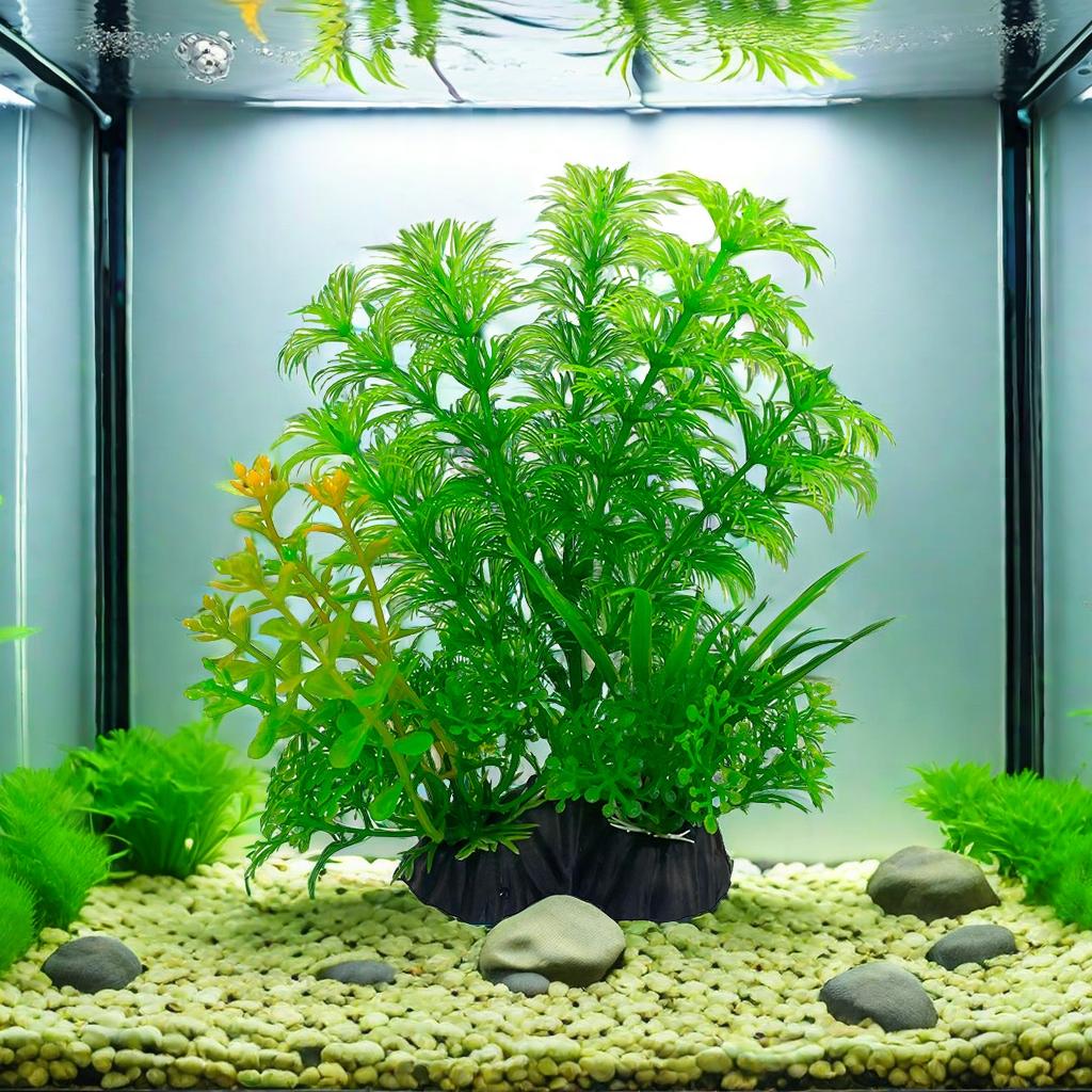 1PCS Aquarium Decor Set - Vibrant Green Plastic Plant Ornaments - Fish Tanks, Durable Pvc Material 15cm/5.9inch