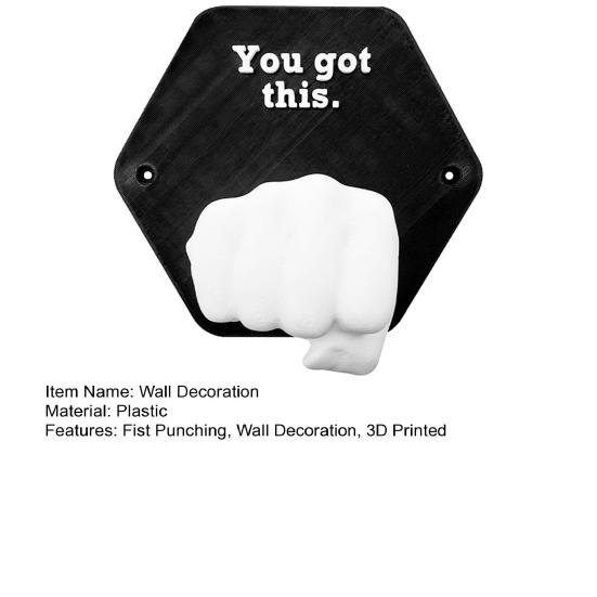 Fist Punching Wall Sculpture Decoration 3D Printed You Got This Fist Pound Wall Art Home Office Living Room Wall Inspiration Fist Ornament