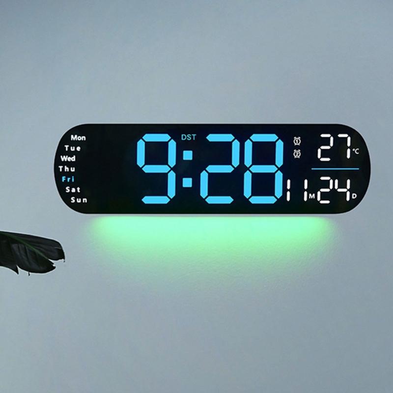 Stylish LED Digital Alarm Clock with Adjustable Brightness Wall Mount Clock Perfect for Bedroom, Offices,Home Decors