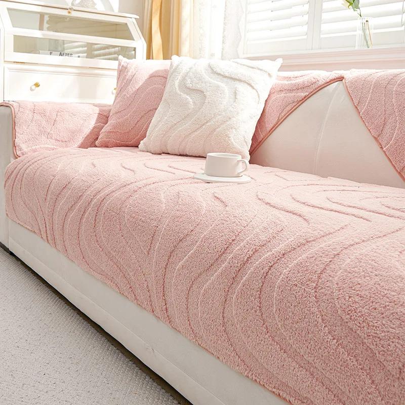 

Простая современная подушка для дивана Осень и зима Легкая роскошь Нескользящий плюшевый чехол для дивана 70x70cm