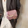 Pearl Simulated Fashion Decoration Crocodile Pattern Women Casual Square Bag