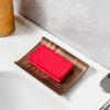 1PC Recycled Walnut Wood Soap Dish Minimalist Design Rectangular Soap Holder Bathroom Soap Tray Nordic Style Accessory 12.8x9.8cm