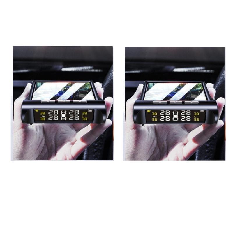 Solar Tire Pressure Monitoring System: Wireless, Car-Mounted, High-Precision, Internal/External, Universal Detection, Leak Prevention.