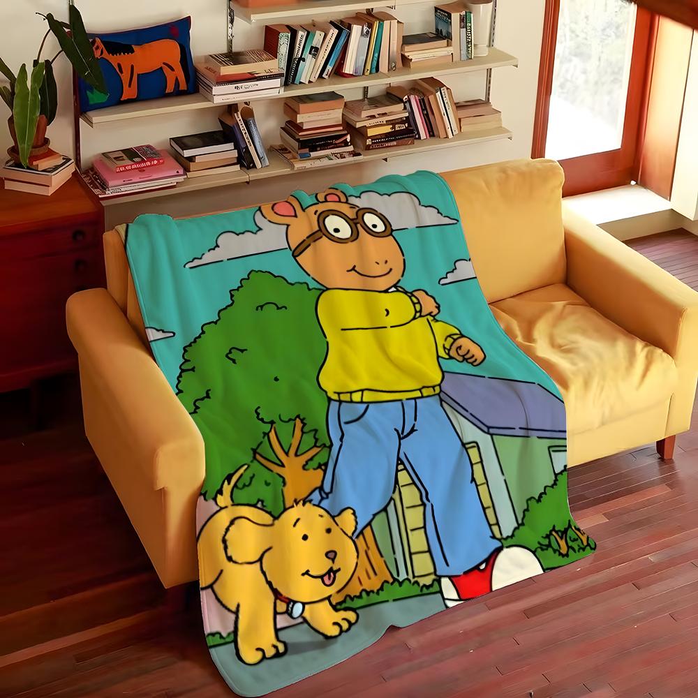 Cartoon A-Arthur Throw Flannel Cozy Print Blanket, Portable, Durable Machine Washable Cute Cool