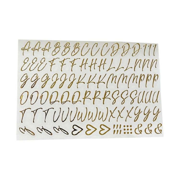 Coppers Gold Color 1.5cm Alphabets Number Stickers Mini-Glitter Letter Stickers umbers UV Epoxy Resin Fillings
