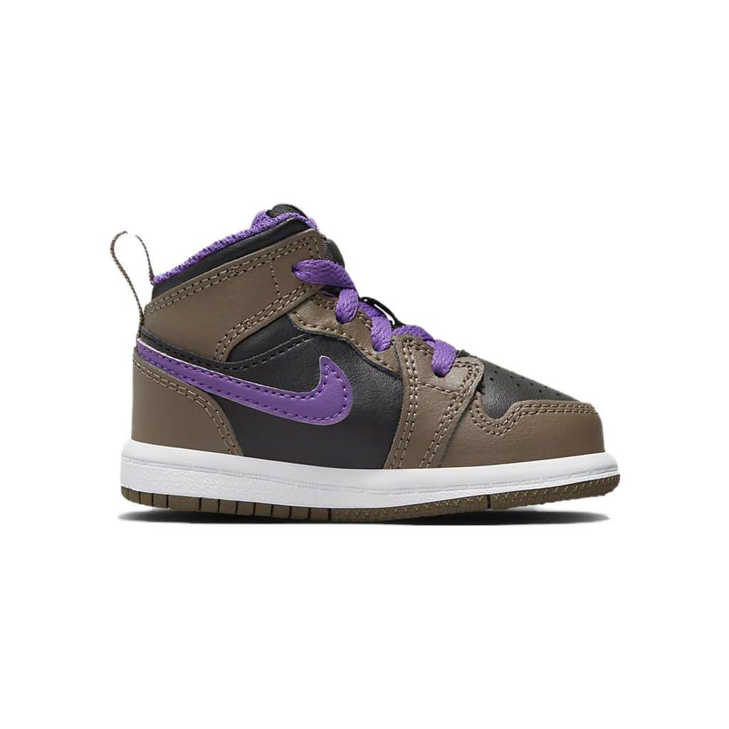 Air Jordan 1 Mid TD Palomino Baby Sneakers Brown Wild-Berry White DQ8425-215