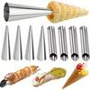 Stainless Steel Croissant Molds Non-Stick Cone Tube Baking Molds for Croissants Cream Danish Pastries Kitchen Baking Tools JXB