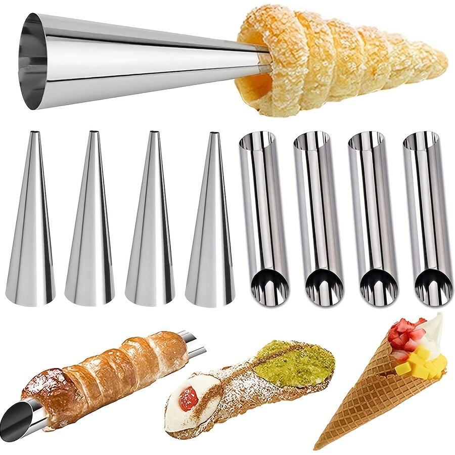 Stainless Steel Croissant Molds Non-Stick Cone Tube Baking Molds for Croissants Cream Danish Pastries Kitchen Baking Tools JXB