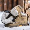 Imwete Steel Toe Work Safety Boot Men's High Top Anti Piercing Cotton Shoe Winter Thick Velvet Warm Safety Shoes Anti Smashing