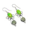 Copper Green Turquoise Gemstone 925 Sterling Silver Jewelry Earring 2.36" KJ-821