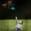Outdoor Windmill for W/ Spinning Flowers Large Wind Spinner Decor for Garden Patio Lawn Metal Sculpture Stake Art Decora