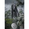30.5 inch Big Wind Chimes for Home Balcony Positive Energy- Positive Energy Items (Black 6 Pipe Wind Chime) (Silver Black)