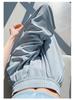 White High-Waisted Ice Silk Wide-Leg Pants for Women - Summer Casual Drape Style
