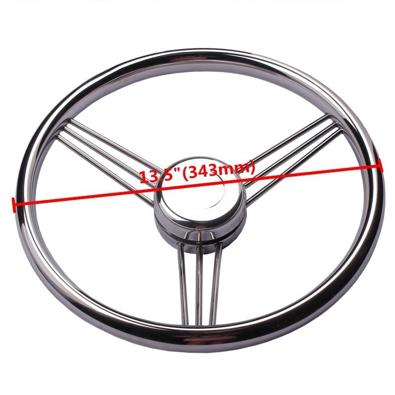 Boat Accessories Steering Wheel Stainless Steel 9 Spoke Knurling 13-1/2'' For Marine Yacht