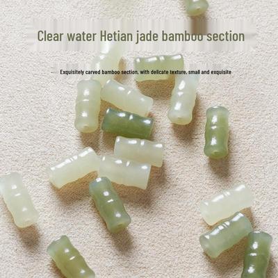 Qinghai Hetian Jade Bamboo Spacer Beads for DIY Crystal Jewelry Bracelet