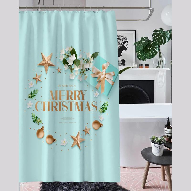 Bathroom Thickened Waterproof Curtain Mildew Proof Shower Curtain Shower Partition Curtain Shower Curtain Bathroom Curtain Free Perforation
