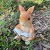 Cartoon Animal Sculpture Resin Miniatures Figurine Crafts Rabbit Frog Statue  Car
