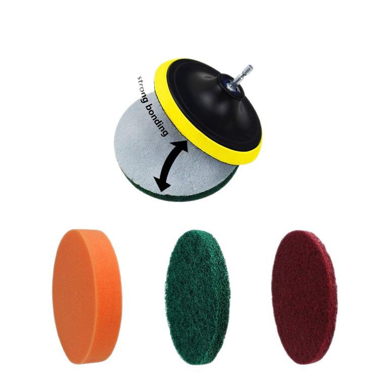 8-Piece Electric Drill Cleaning Set with Suction Cup, Scouring Pads, and Polishing Brush for Kitchen, Bathroom, and Car Wheels